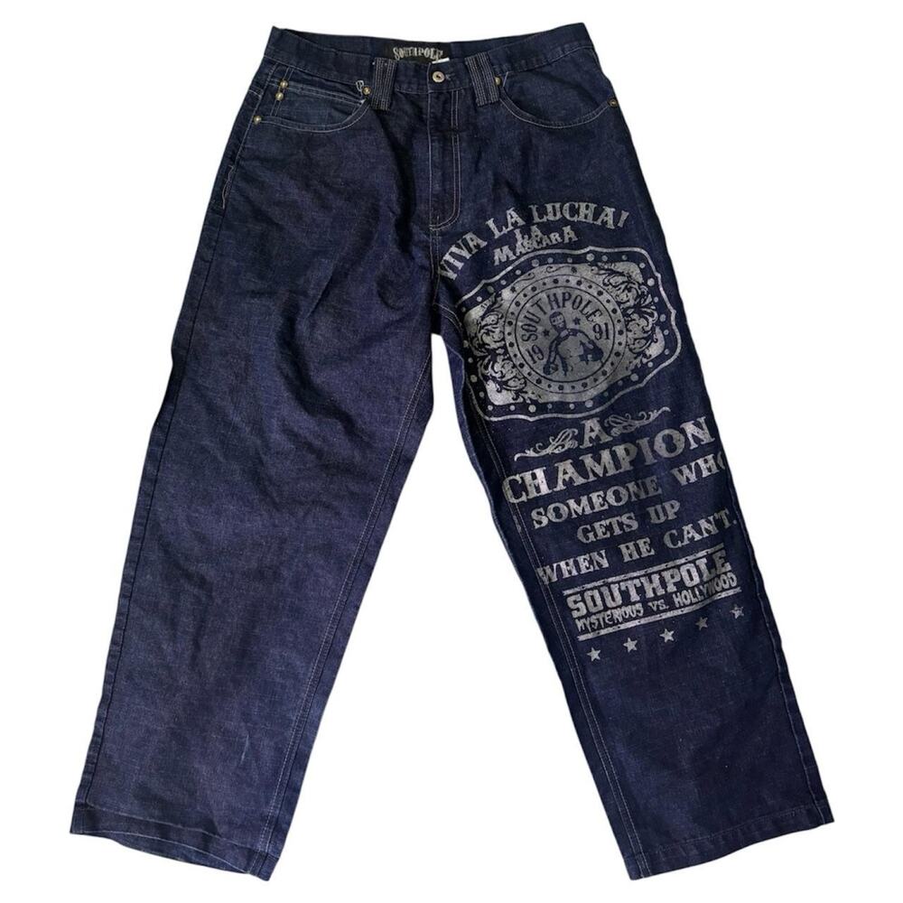 Vintage Y2K Southpole Viva La Lucha champion Jeans, size 38